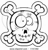Skull Clipart Cartoon Crossbones Coloring Faced Silly Vector Cory Thoman Outlined Royalty 2021 sketch template