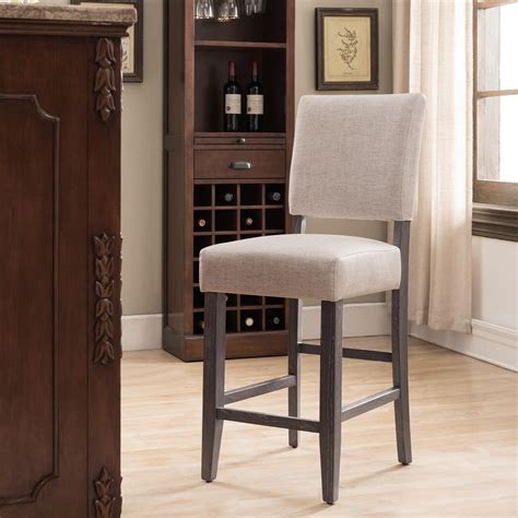 leick bbhg wood upholstered  counter height barstool heather