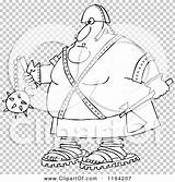 Axe Outlined Executioner Flail Holding Royalty Clipart Vector Cartoon Djart sketch template