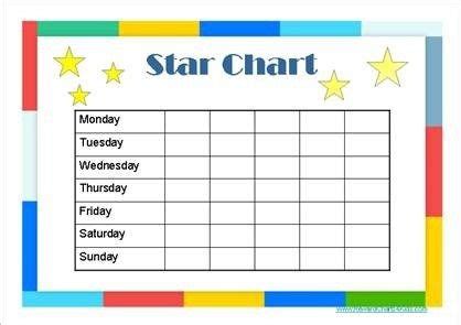 star chart star chart  kids reward chart template star