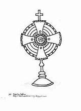 Monstrance Catholic Clipart Coloring Pages Children Eucharist Holy Kids Family Catechism Christian Communion Clipground Google Adoration Search First Religious Religion sketch template
