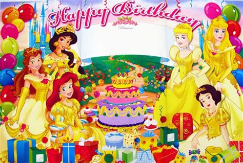 disney princess happy birthday party banner poster happy birthday parties happy birthday