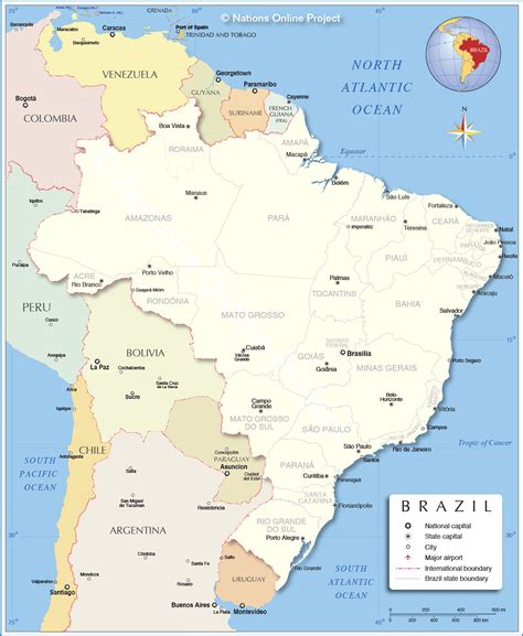 detailed map  brazil nations  project