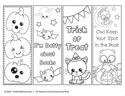 printable color   halloween bookmarks