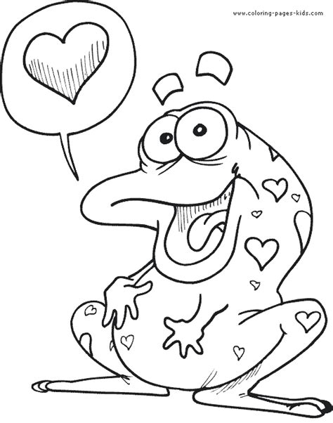 valentines coloring pages frog love valentines day color page