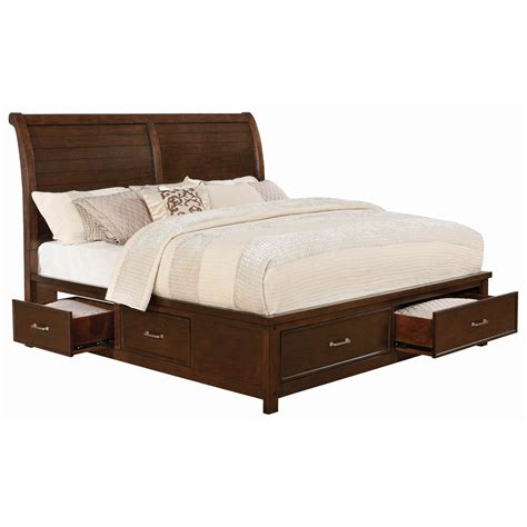 coaster barstow transitional queen storage bed  city furniture
