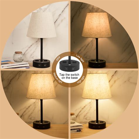 Bedroom Lamps Usb Nightstand Lamp Dimmable Bedside Lamps Set Of 2