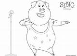 Sing Coloring Pages Movie Pig Kids Printable Dancing Color Gunter Print Characters Sheets Ash Cartoon Rosita Book Children Creative Bestcoloringpagesforkids sketch template