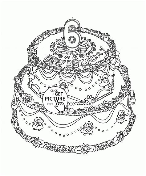 happy sixth birthday coloring pages  printable