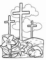 Easter Cross Clipart Bunny Cliparts Library Coloring Pages sketch template
