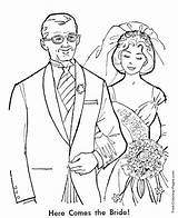 Coloring Wedding Pages Bride sketch template