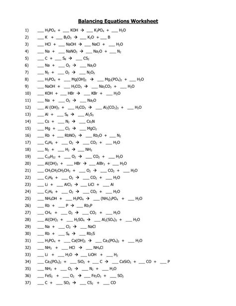 balancing chemical equations worksheet   dont understand