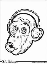 Coloring Orangutan Headphones Color Printable Pages 900px 91kb Getcolorings sketch template
