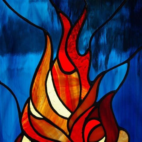 Fire And Water Meet Stained Glass Fireplace Screen Glass Fireplace