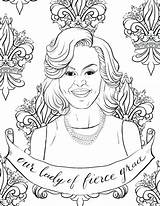 Coloring Pages History Month Women Printable Sheets Obama Michelle Famous Girl Hispanic Woman Drawing Kids Book Colouring Power Lady Chavez sketch template