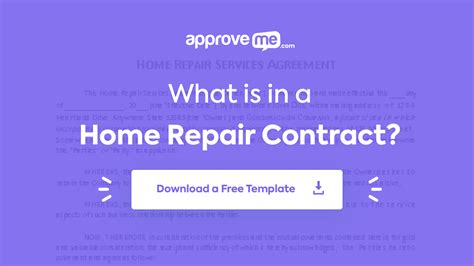 home repair contract template approveme  contract templates