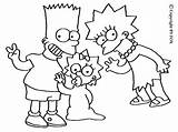 Lisa Bart Simpsons Maggie Coloring Pages Color Print Hellokids Tv Online sketch template