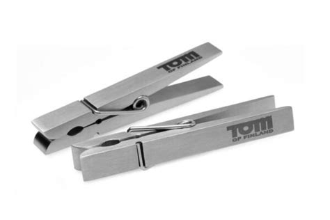 Tom Of Finland Bros Pin Stainless Steel Nipple Clamps Clothespin