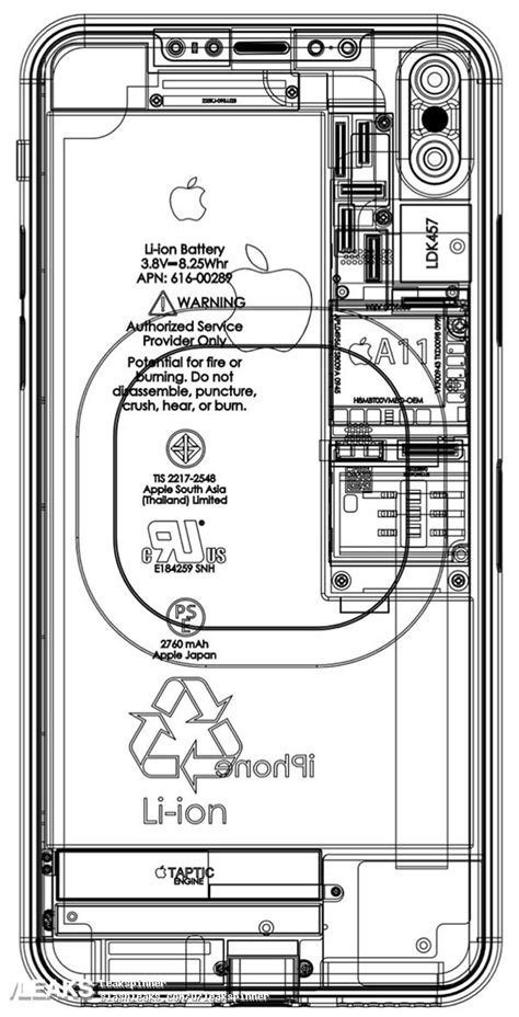iphone  schematic diagram  iphone  schematic shows wireless charging pad  rear touch id