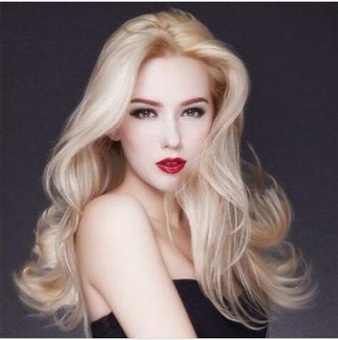 Sexy White Women Lace Wigs Remy Blond Full Lace Human Hair