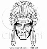 Native American Chief Cartoon Clipart Vector Coloring Indian Cory Thoman Outlined Mascot Color 2021 Illustration Posters Prints Royalty Feather Headdress sketch template
