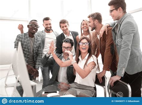 Ambitious Business Team Showing Its Success Stock Image Image Of