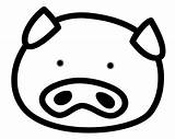 Coloring Pig Face Outline Popular sketch template