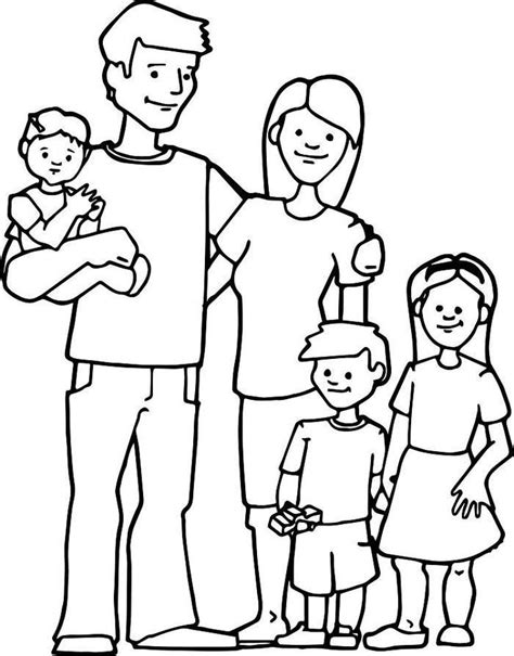 preschool coloring pages family desenho familia desenho de menina