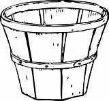 Basket Bucket Drawing Apple Clipart Clip Coloring Outline Empty Apples Transparent Cliparts Svg Printable Template Wooden Library Barrel Container Bushel sketch template