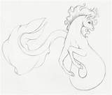 Hippocampus Teera Misu Deviantart Drawings Drawing Creatures Mythical Coloring sketch template