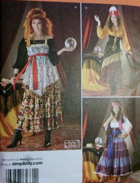 costume gypsy and fortune teller simplicity 2331 pattern plus sz 14 to 22 uncut