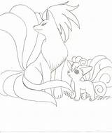 Vulpix Ninetails Tails sketch template