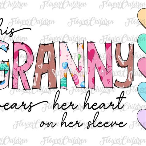 This Granny Wears Her Heart On Her Sleeve Svg Etsy España