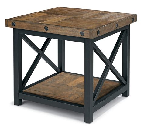 flexsteel wynwood collection carpenter square  table  wood plank