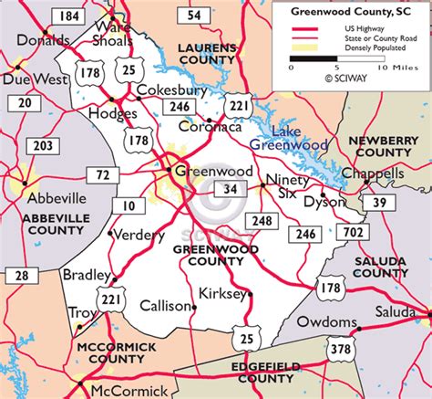 maps  greenwood county south carolina