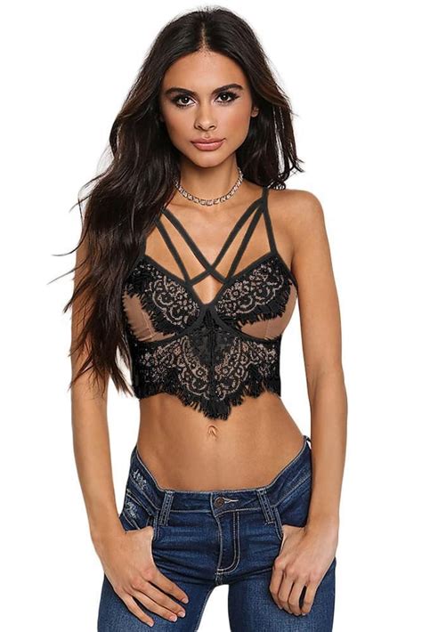 caged eyelash lace bralette tops beaded creations lace bralette top