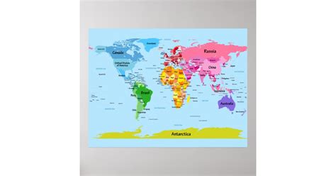 world map poster zazzle