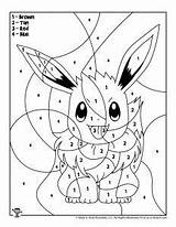 Eevee Pikachu Zahlen Colorear Numeros Woo Pokémon Bulbasaur Colouring Números Arbeitsblätter Grundschule sketch template