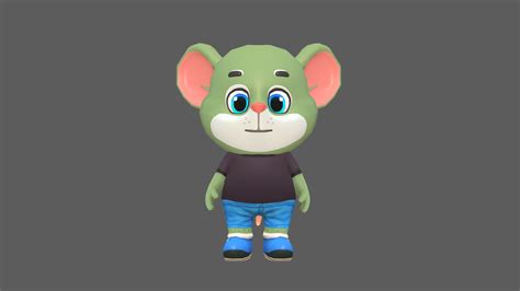 mouse rat rodent green animated rigged buy royalty   model