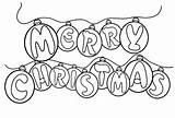 Merry Christmas Coloring Pages Printable Color Ornaments Clip Adults Kids Colouring Happy Quotes Sheets Bored Words Printables Book Coloring4free Print sketch template