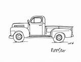Truck Vintage Coloring Old Pickup Pages Trucks Clipart Antique Printable 1940 Instant Patterns Outline Etsy Drawing Line Classic Christmas Ford sketch template