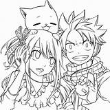 Natsu Lucy Happy Fairy Tail Coloring Anime Pages Lineart Deviantart Colouring Characters Drawing Metamine10 Ft Sailor Moon Animetopwallpaper Boy sketch template