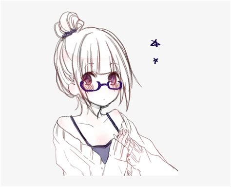 Cool Kawaii Anime Girl With Black Hair And Glasses