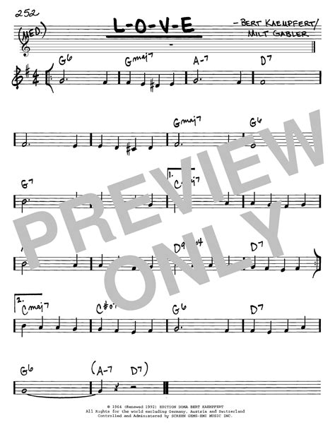 L O V E Sheet Music By Natalie Cole Real Book Melody And Chords C