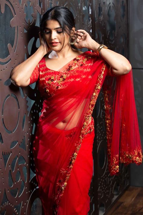sanchita shetty hot in red saree stills telugu actress gallery