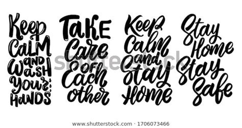 handwritten typogramic poster   wordskeep calm  stay home