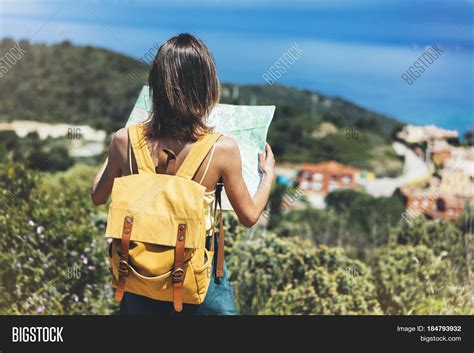 hipster tourist hold image photo  trial bigstock