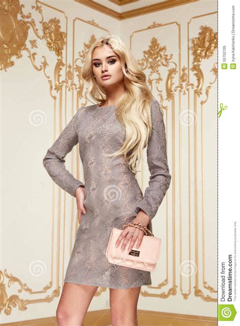 beauty business woman in fashion dress perfect slim body