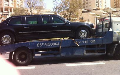 tot private consulting services obamas armored limo    towed  trip  israel