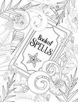 Coloring Book Shadows Pages Spells Witch Wiccan Sheets Magic Adult Choose Board sketch template